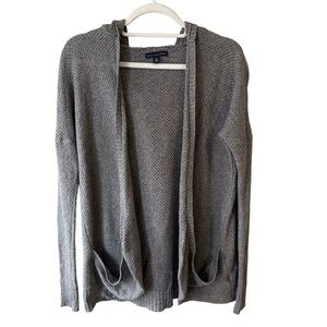 American Eagle Outfitters Charcoal Open Front Cardigan Size M Cotton Blend Knit